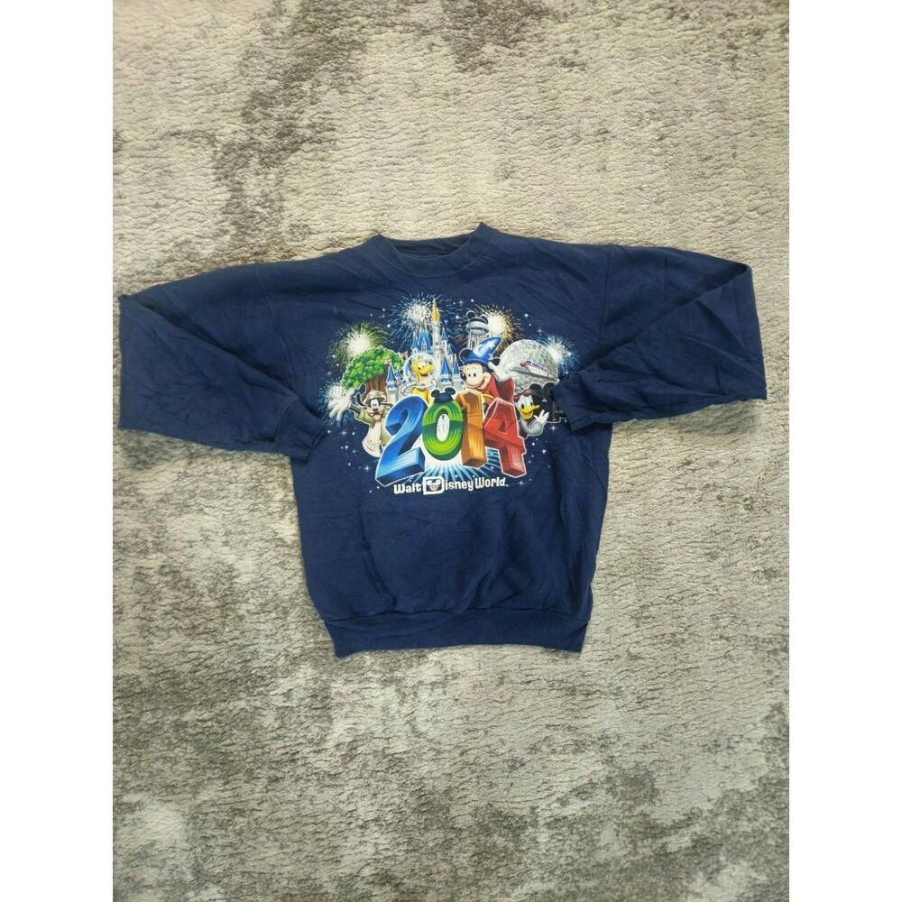 Walt Disney World Adult Small Blue 2014 Pullover Crew Neck Sweater